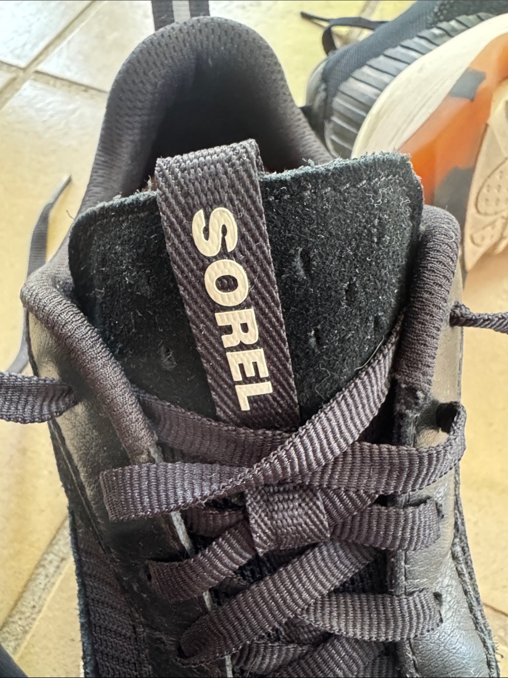Sorel Black and White Chunky Lace-Up Platform Sneakers - Picture 9 of 11